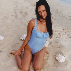 New Frankies‎ Bikini x VS Hampton One Piece Swimsuit Blue Gingham Sz XL